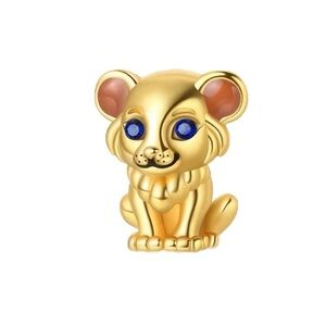 S925 Sterling Silver Lion Charm with Gold Plating - NWT